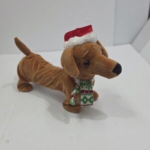GEMMY CHRISTMAS ANIMATED DACHSHUND Whip And Nae Nae TESTED WALKS Santa Christmas
